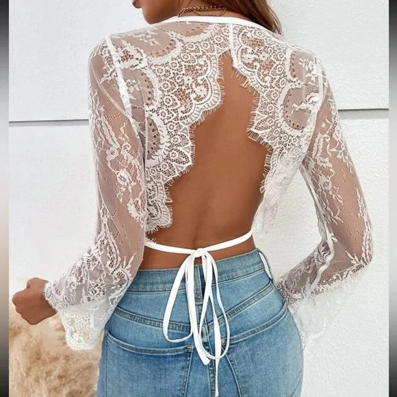 Lace Backless Top - Picture 1 of 9